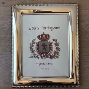 Brand New 9”x7” Sterling Silver 925 Picture Frame w/ Wood Back